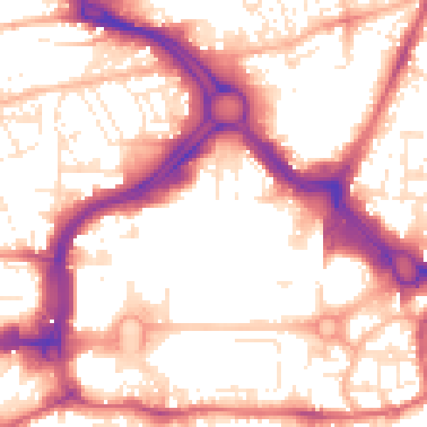 Daytime road noise heatmap for PL1 1HZ