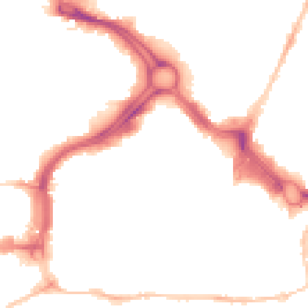 Night-time road noise heatmap for PL1 1HZ