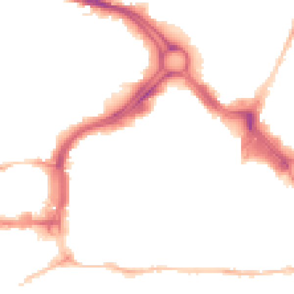 Night-time road noise heatmap for PL1 1LR