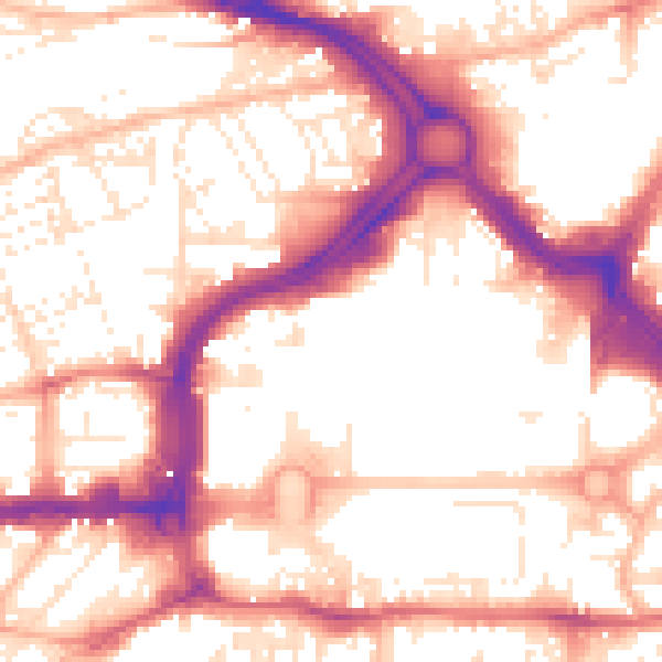 Daytime road noise heatmap for PL1 1NF