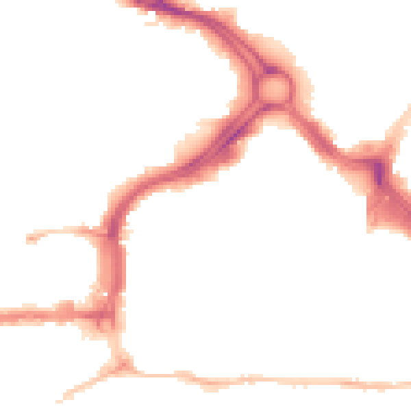 Night-time road noise heatmap for PL1 1NF