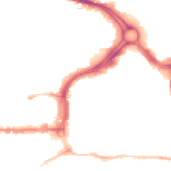 Night-time road noise heatmap for PL1 1NJ