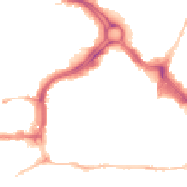 Night-time road noise heatmap for PL1 1NS