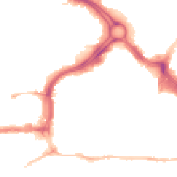 Night-time road noise heatmap for PL1 1NX