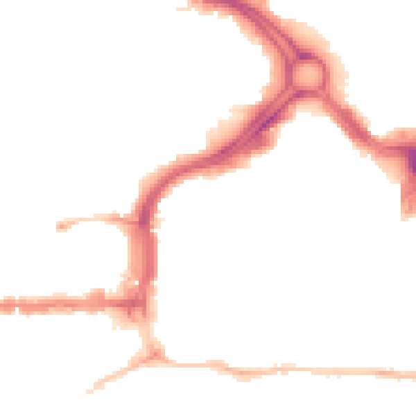 Night-time road noise heatmap for PL1 1PA
