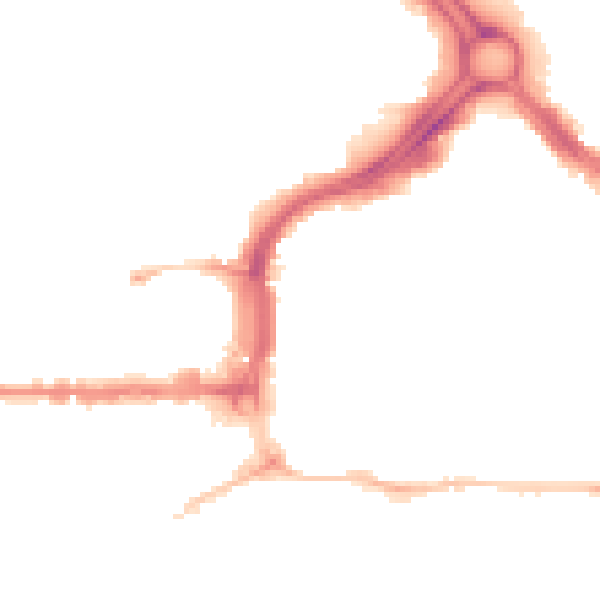 Night-time road noise heatmap for PL1 1PE