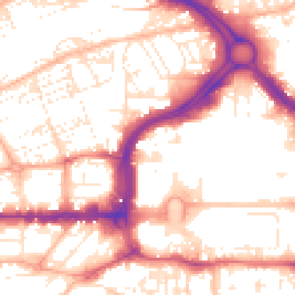 Daytime road noise heatmap for PL1 1PG