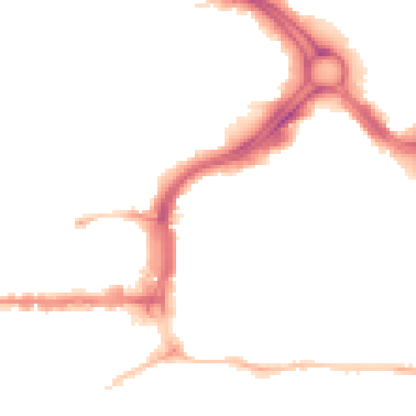 Night-time road noise heatmap for PL1 1PH