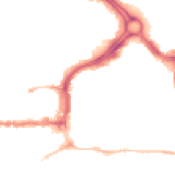 Night-time road noise heatmap for PL1 1PR