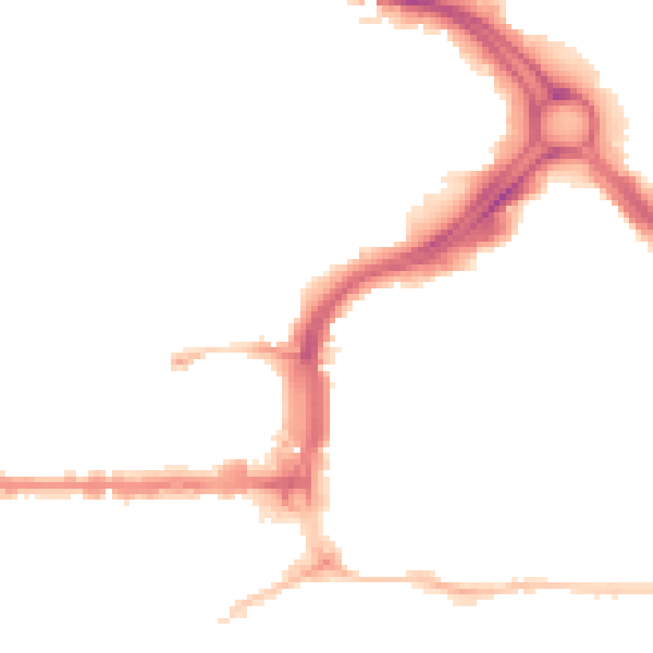 Night-time road noise heatmap for PL1 1PX
