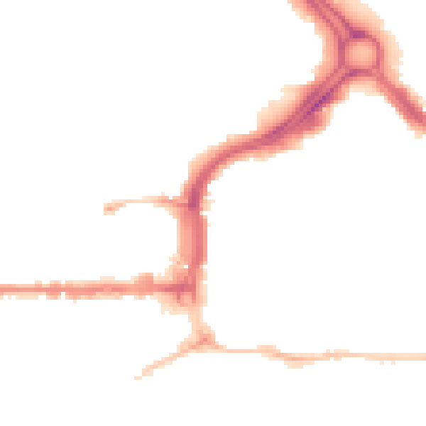 Night-time road noise heatmap for PL1 1PZ