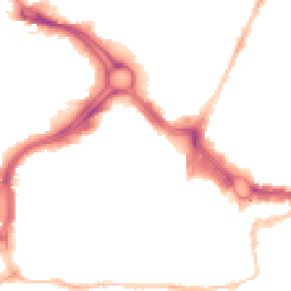 Night-time road noise heatmap for PL1 1QJ