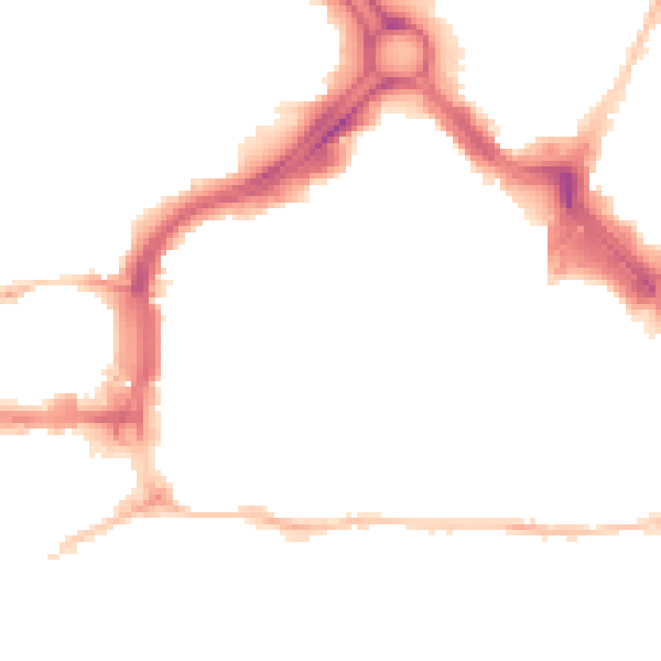 Night-time road noise heatmap for PL1 1RJ
