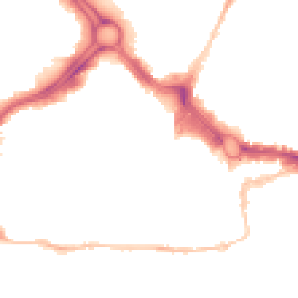 Night-time road noise heatmap for PL1 1RL
