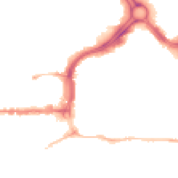 Night-time road noise heatmap for PL1 1RQ