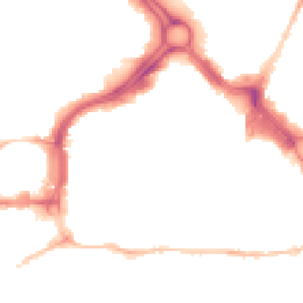 Night-time road noise heatmap for PL1 1RR