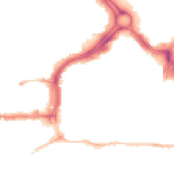 Night-time road noise heatmap for PL1 1RX