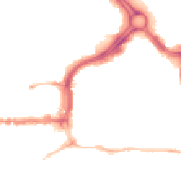 Night-time road noise heatmap for PL1 1RZ