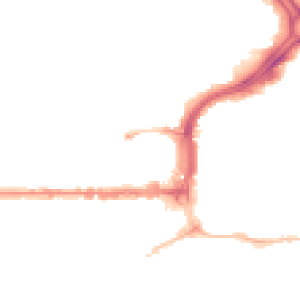 Night-time road noise heatmap for PL1 1TF