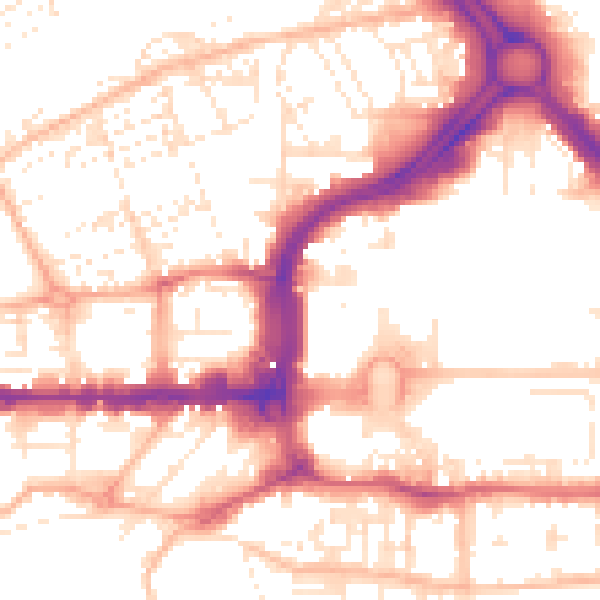 Daytime road noise heatmap for PL1 1TQ