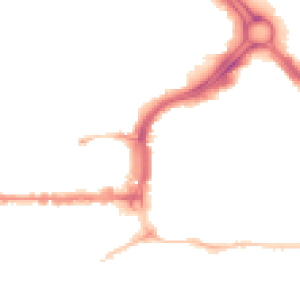 Night-time road noise heatmap for PL1 1TQ