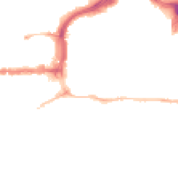 Night-time road noise heatmap for PL1 2AU