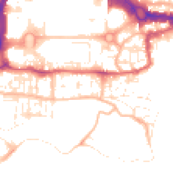 Daytime road noise heatmap for PL1 2HX