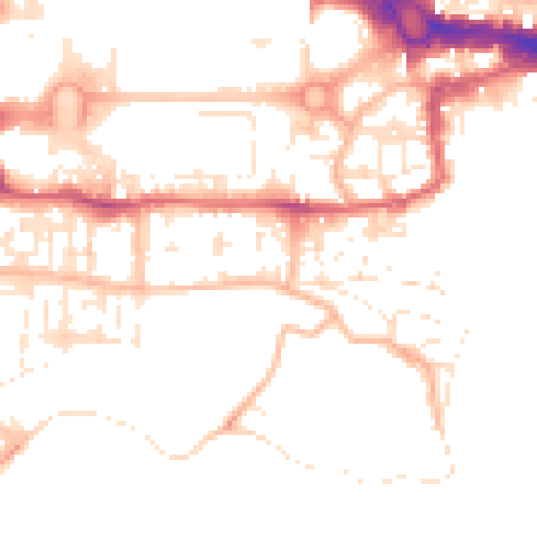 Daytime road noise heatmap for PL1 2HZ