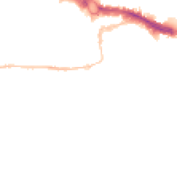 Night-time road noise heatmap for PL1 2JT