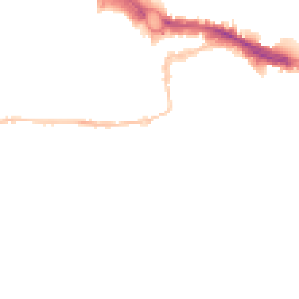 Night-time road noise heatmap for PL1 2LD