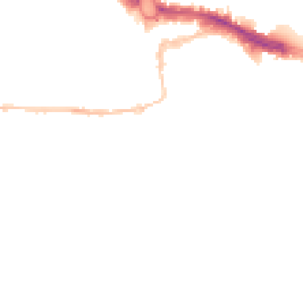 Night-time road noise heatmap for PL1 2LW