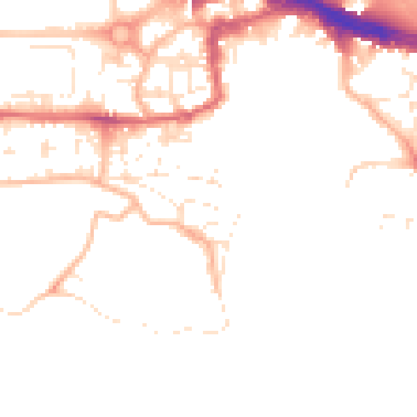 Daytime road noise heatmap for PL1 2NJ