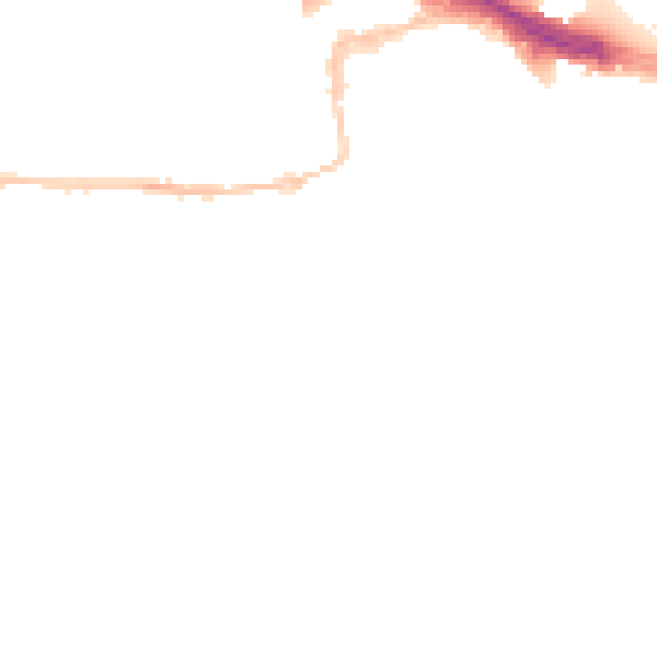 Night-time road noise heatmap for PL1 2NJ