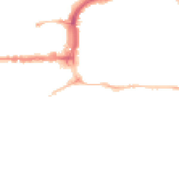 Night-time road noise heatmap for PL1 3AB