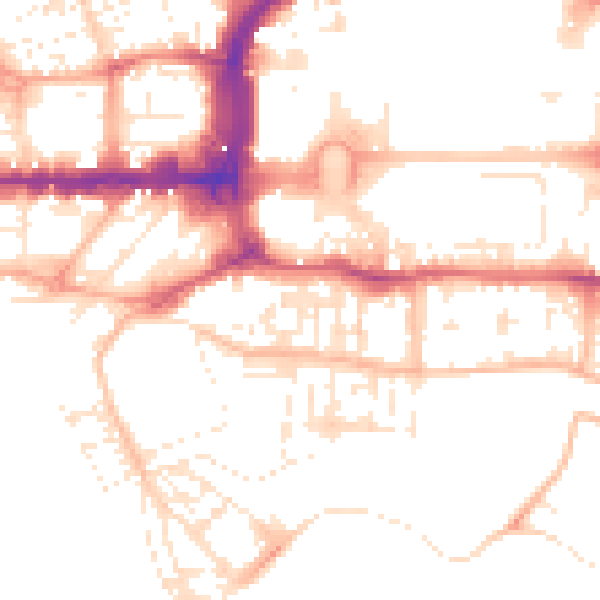 Daytime road noise heatmap for PL1 3AN