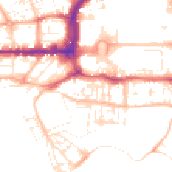 Daytime road noise heatmap for PL1 3AP