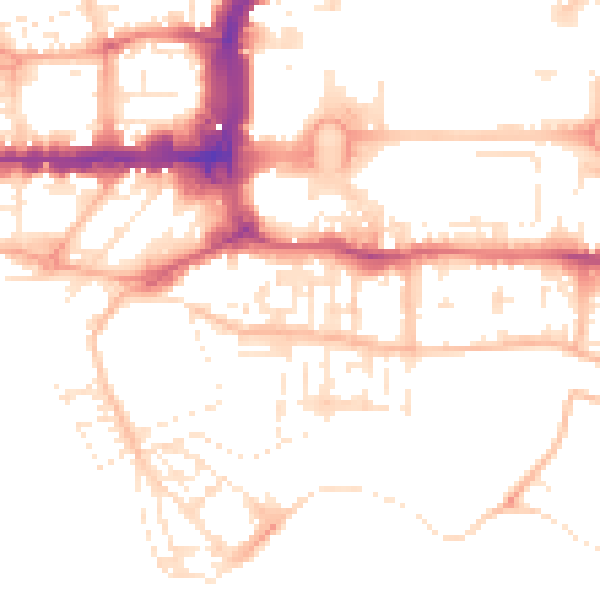 Daytime road noise heatmap for PL1 3AS