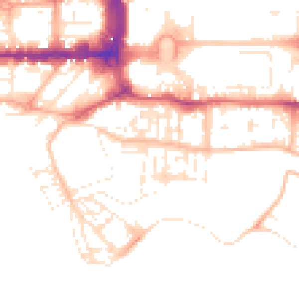 Daytime road noise heatmap for PL1 3BE