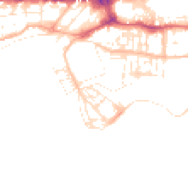 Daytime road noise heatmap for PL1 3BS