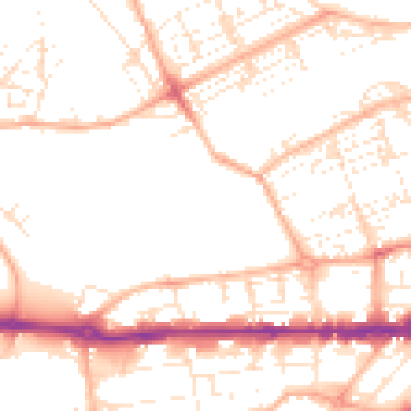 Daytime road noise heatmap for PL1 3JB