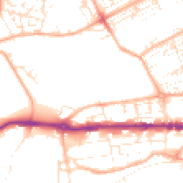 Daytime road noise heatmap for PL1 3JX