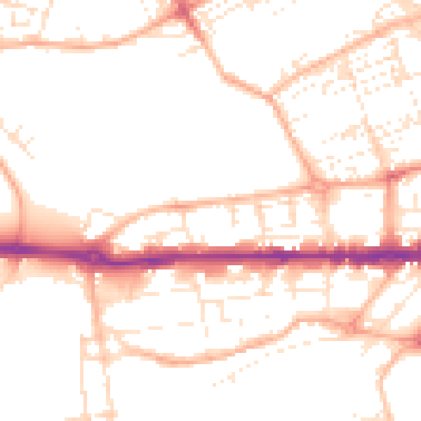 Daytime road noise heatmap for PL1 3JZ