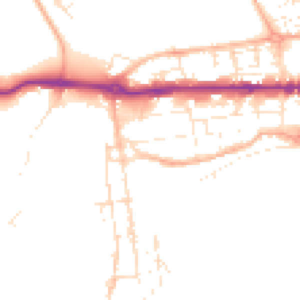 Daytime road noise heatmap for PL1 3PQ