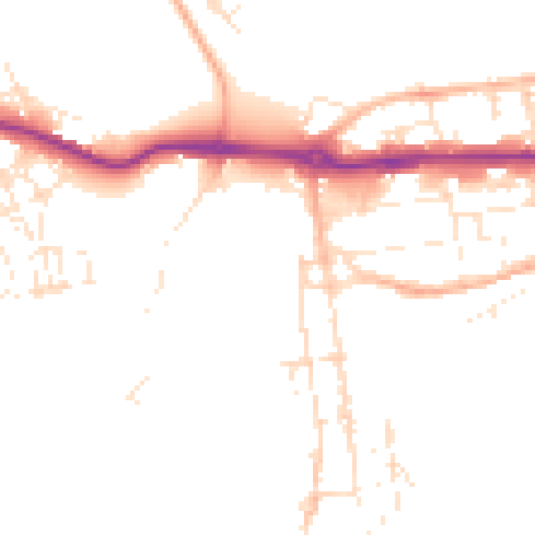 Daytime road noise heatmap for PL1 3QZ