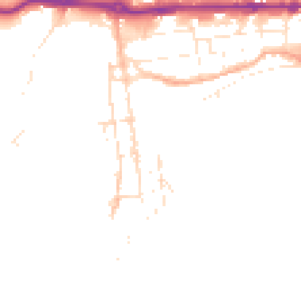 Daytime road noise heatmap for PL1 3RH