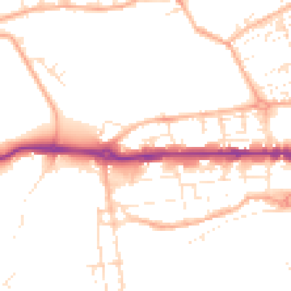 Daytime road noise heatmap for PL1 3SX