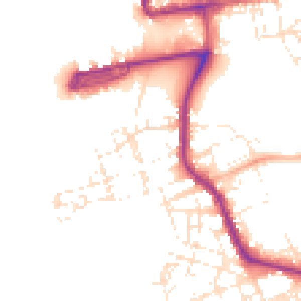 Daytime road noise heatmap for PL1 4AE