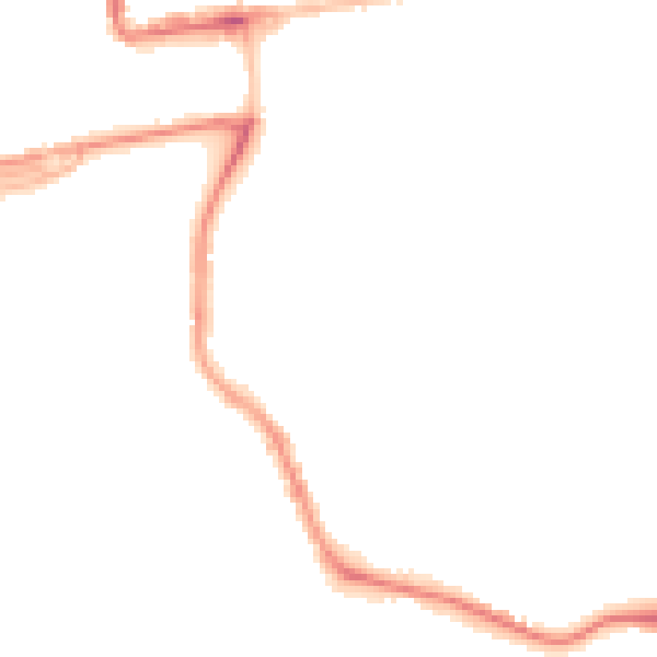 Night-time road noise heatmap for PL1 4DE