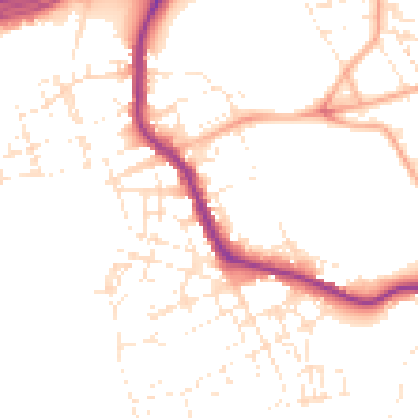 Daytime road noise heatmap for PL1 4GJ