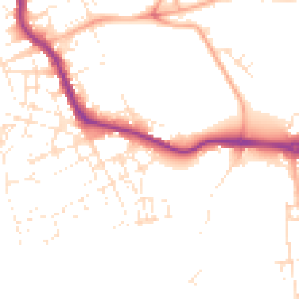 Daytime road noise heatmap for PL1 4GU